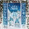 3 Pieces Christmas Door Decorations Gnomes Let It Snow Door Cover Fabric Welcome(blue and white)71"L x 35"W
